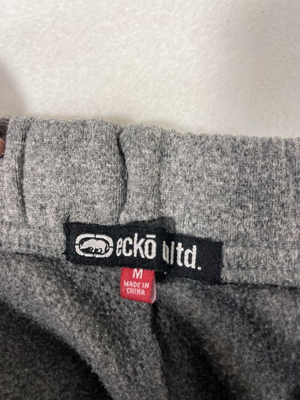 Men’s Medium Ecko Unlimited Unltd Gray Sweatpants Draw String Logo Spell Out - Picture 8 of 13